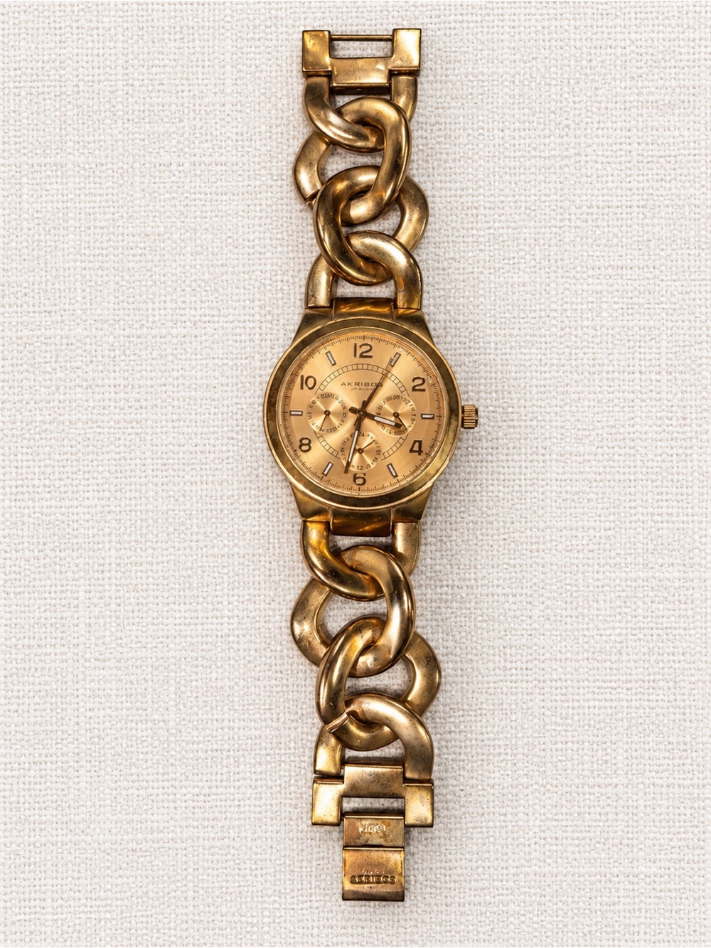 Akribos XXIV AK531RG Rose Gold Twist Chain Multifunction Women’s Watch